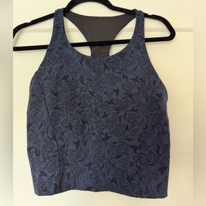 Lululemon Wunder Train Blue Floral Racerback Tank Top